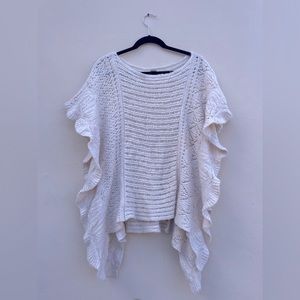 Free People XS crochet pancho shawl nude with a pink undertone